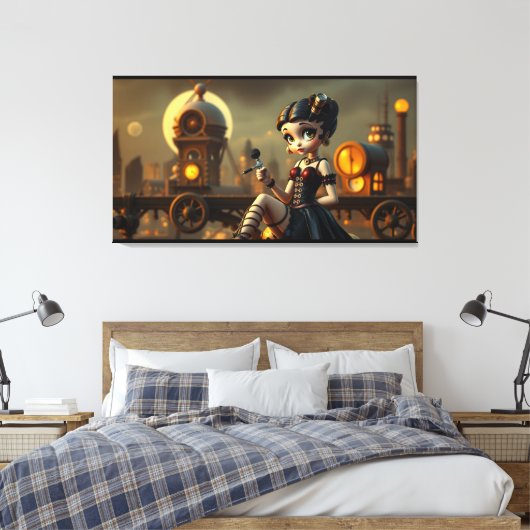 Steampunk Betty Leinwanddruck (Insitu (Schlafzimmer))