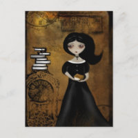 Steampunk Bibliophile Postcard
