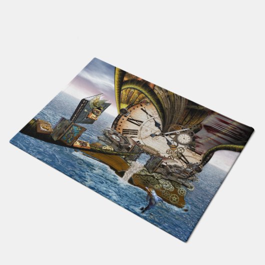 Steampunk-Bibliothek Fußmatte (Schrägansicht)