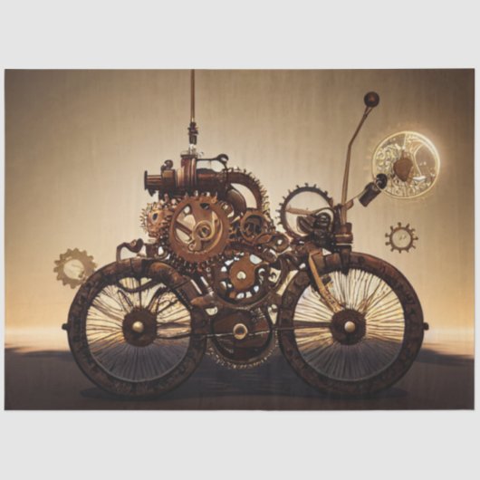 Steampunk Bicycle with Gears Seidenpapier (Vorderseite)