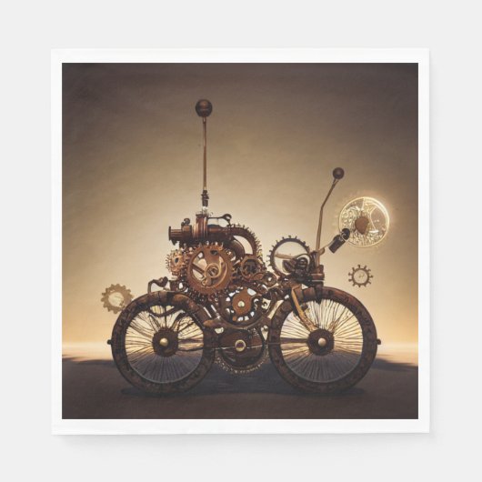 Steampunk Bicycle with Gears Serviette (Vorderseite)