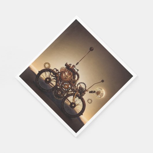 Steampunk Bicycle with Gears Serviette (Ecke)