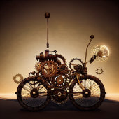 Steampunk Bicycle with Gears Serviette