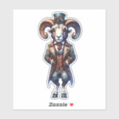 Steampunk Bighorn Sheep Transparenter Sticker (Blatt)