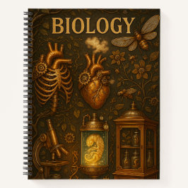 Steampunk Biology. Vintage Anatomy & Botanical. Notizblock