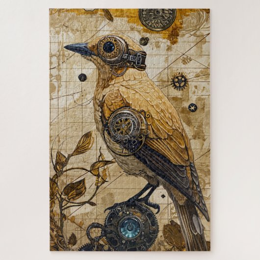 Steampunk Bird Art Schwierigkeit Puzzle (Vertikal)
