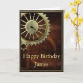 Steampunk Birthday Karte (Gelbe Blume)