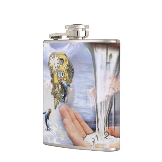 Steampunk Birthday Letter B Flachmann (Links)