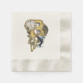 Steampunk Birthday Letter B Serviette (Vorderseite)