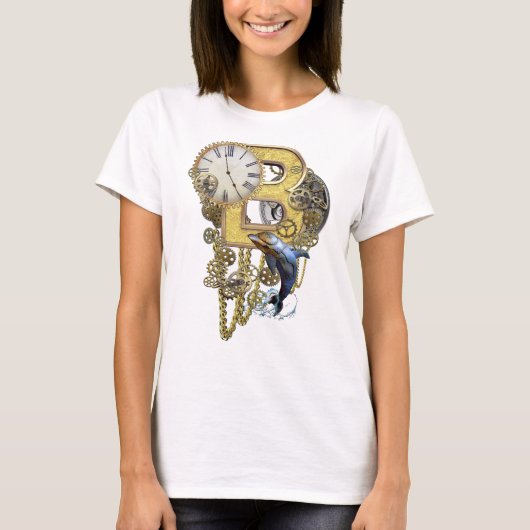 Steampunk Birthday Letter B T-Shirt (Vorderseite)