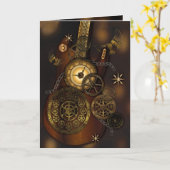 Steampunk Birthday Vater Metal Gears Guitar Karte (Gelbe Blume)