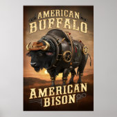 Steampunk Bison Sunset Poster (Vorne)