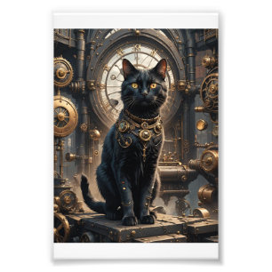 Steampunk Black Cat 1 Fotodruck
