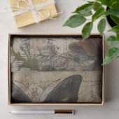 Steampunk Black Hat Decoupage Seidenpapier (Geschenk)