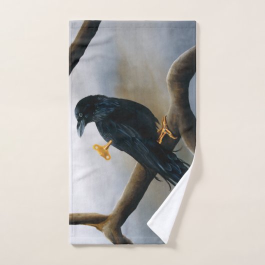 Steampunk Black Raven Badhandtuch Set (Handtuch)