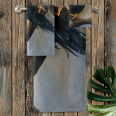 Steampunk Black Raven Badhandtuch Set