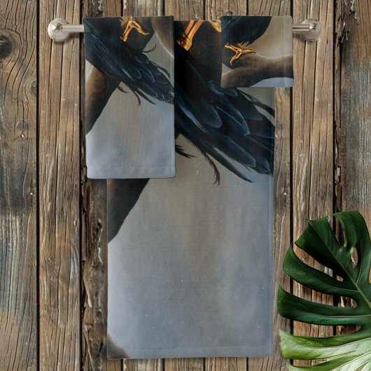 Steampunk Black Raven Badhandtuch Set