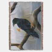 Steampunk Black Raven Decke (Vorderseite Vertikal)