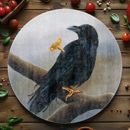 Steampunk Black Raven Schneidebrett