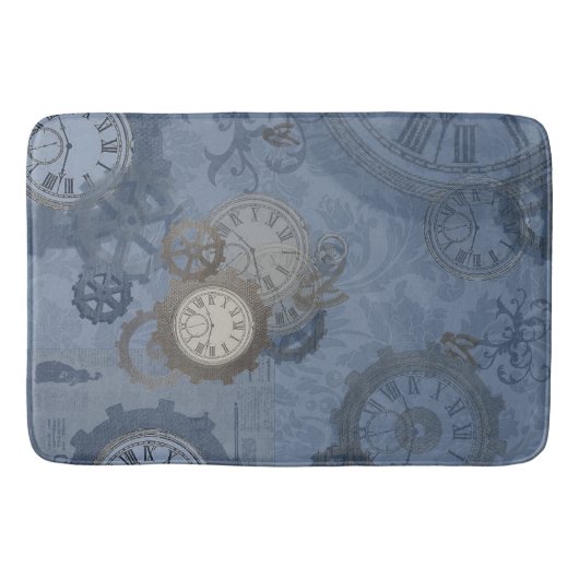 Steampunk Blaupause Vintage Badematte (Vorderseite)