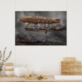 Steampunk - Blimp - Luftschiff Maximus Poster (Küche)