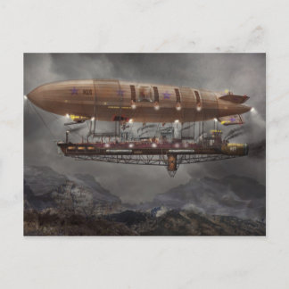 Steampunk - Blimp - Luftschiff Maximus Postkarte