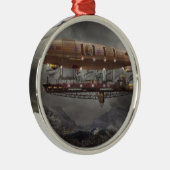 Steampunk - Blimp - Luftschiff Maximus Silbernes Ornament (Rechts)