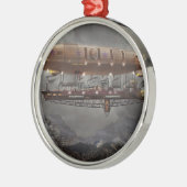 Steampunk - Blimp - Luftschiff Maximus Silbernes Ornament (Links)