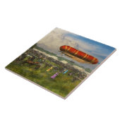 Steampunk - Blimp - Start von Nulli Secundus II Fliese (Seite)