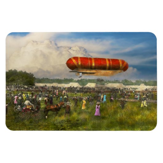 Steampunk - Blimp - Start von Nulli Secundus II Magnet (Horizontal)