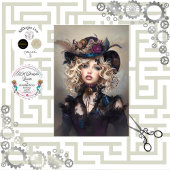 Steampunk Blonde-Lady Cogsworth Decoupage Seidenpapier