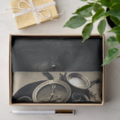 Steampunk Blonde Lady in Black Decoupage Seidenpapier (Geschenk)