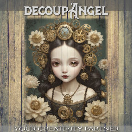 Steampunk Blossom Girl - Decoupage - Seidenpapier