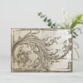 Steampunk Blühte Einladung zum Vintagen Jahrestag (Stehend Vorderseite)