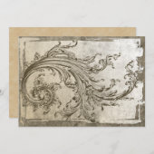 Steampunk Blühte Einladung zum Vintagen Jahrestag (Vorne/Hinten)