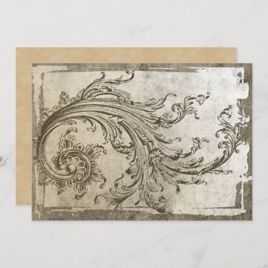 Steampunk Blühte Einladung zum Vintagen Jahrestag (Vorne/Hinten)