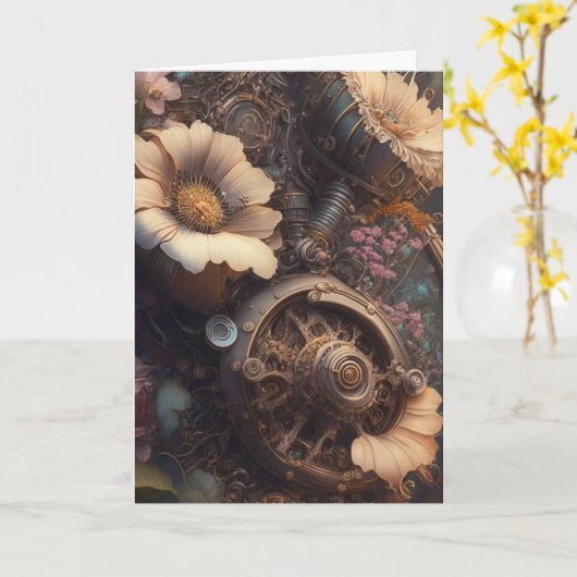 Steampunk-Blume | Einchecken Karte (Gelbe Blume)