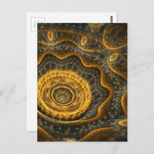 Steampunk-Blume Postkarte (Vorne/Hinten)