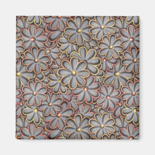 Steampunk Blume Power Magnet (Vorne)