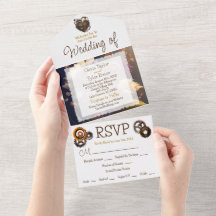 Steampunk, Blume und Feathers Wedding