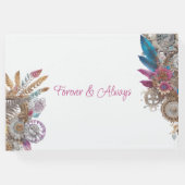 Steampunk, Blume und Feathers Wedding Gästebuch (Rückseite)