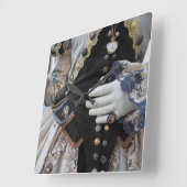 Steampunk bodice, Carnival, Venice Quadratische Wanduhr (Winkel)