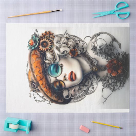 Steampunk Boho Adventurous Cassandrea Decoupage Seidenpapier (Basteln)