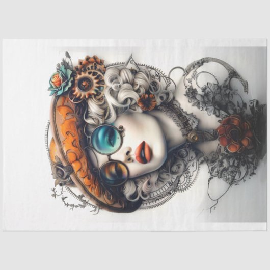 Steampunk Boho Adventurous Cassandrea Decoupage Seidenpapier (Vorderseite)