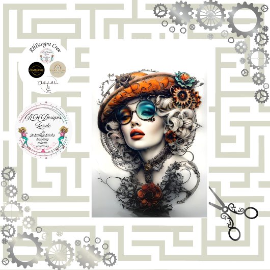 Steampunk Boho Adventurous Cassandrea Decoupage Seidenpapier