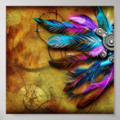 Steampunk-Boho-Federn Poster (Vorne)