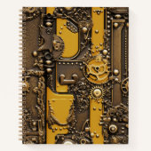 Steampunk Book Industrial Yellow Notizblock (Vorderseite)