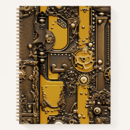 Steampunk Book Industrial Yellow Notizblock