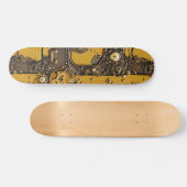 Steampunk Book Industrial Yellow Skateboard (Horizontal)