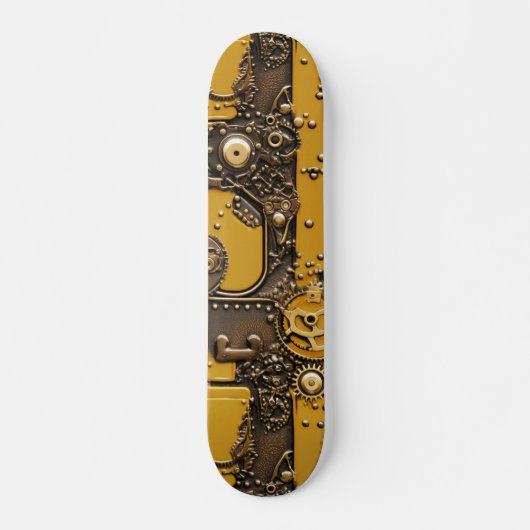 Steampunk Book Industrial Yellow Skateboard (Vorne)